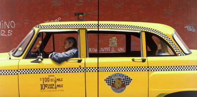 Checker Cab, 1983 (oil on panel) by Max Ferguson - print