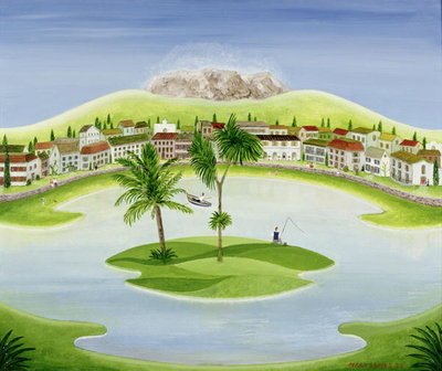 Fishing from my island by Mark Baring - print