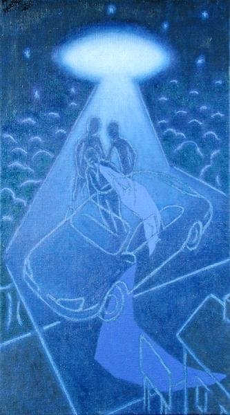 In Suspense, 1997 (oil on canvas) by Michael Buhler - print