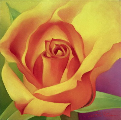 The Rose, 2000 (oil on canvas) by Myung-Bo Sim - print