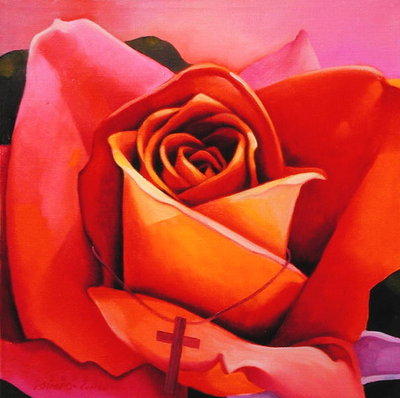 The Rose, 2002 (oil on canvas) by Myung-Bo Sim - print