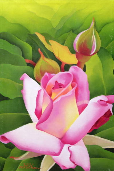 The Rose, 2002 (oil on canvas) by Myung-Bo Sim - print