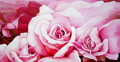 The Roses, 2003 (oil on canvas) by Myung-Bo Sim - print