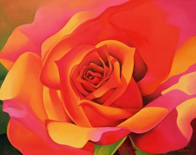 A Rose - Transformation into the Sun, 2001 (oil on canvas) by Myung-Bo Sim - print