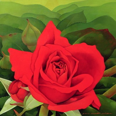 The Rose, 2003 (oil on canvas) by Myung-Bo Sim - print