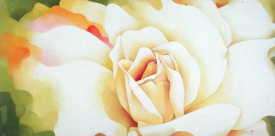 The Rose, 1997 (oil on canvas) by Myung-Bo Sim - print