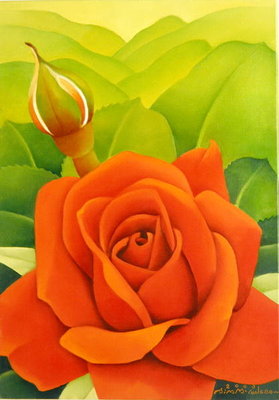 The Rose, 2003 (oil on canvas) by Myung-Bo Sim - print