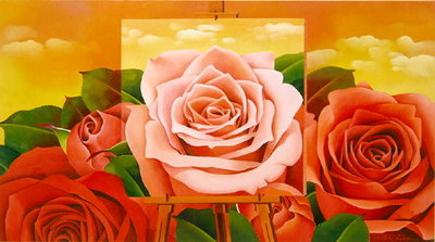 The Rose, 2004 (oil on canvas) by Myung-Bo Sim - print