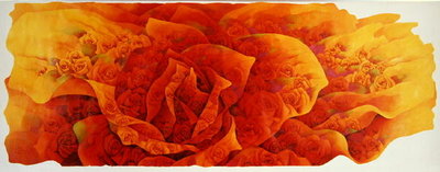 A Great Rose, c.2002-03 (oil on canvas) by Myung-Bo Sim - print