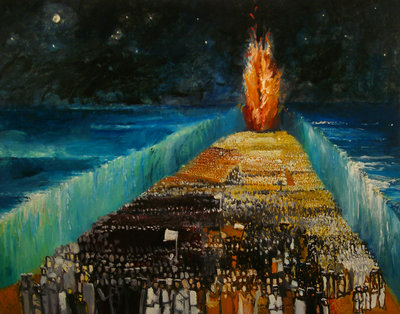 Exodus, 1999 (oil on canvas) by Richard Mcbee - print