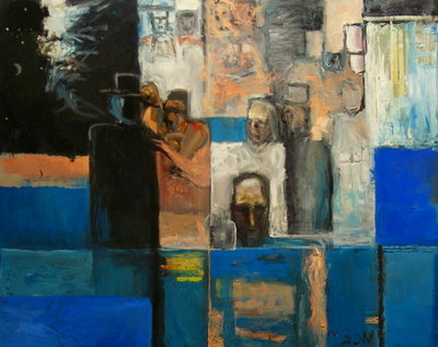 Judah and B'nai Israel Enter the Sea, 1999 (oil on canvas) by Richard Mcbee - print