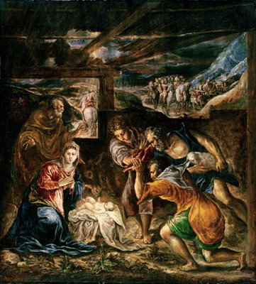 Fine Art Print of Adoration of the Shepherds, 1572-76 by El Greco