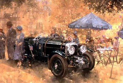 Garden Party with the Bentley (oil on canvas) by Peter Miller - print