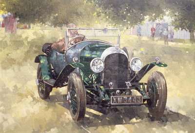 The Green Bentley at Althorp, 1994 (oil on canvas) by Peter Miller - print