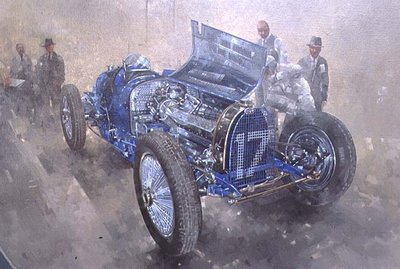 Type 59 Grand Prix Bugatti, 1997 (oil on canvas) by Peter Miller - print