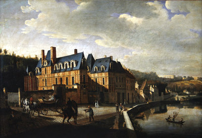 Fine Art Print of Chateau de la Chaussee near Bougival, 1822 by Jacques Francois Joseph Swebach