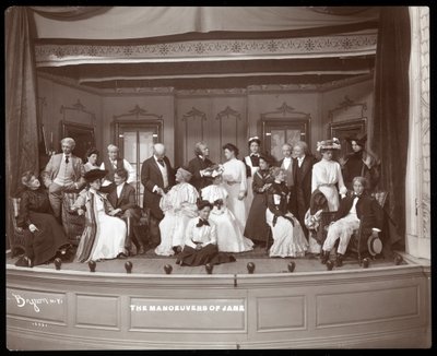 Fine Art Print of A scene from an amateur production of a play titled "The Manoeuvers of Jane" presented at Barnard College, New York by Byron Company