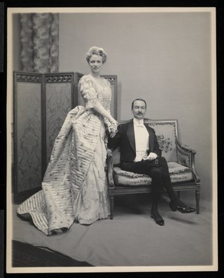 Fine Art Print of Portrait of an unidentified man and woman at the James Hazen Hyde Ball, New York, January 31, 1905 by Byron Company