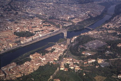 Fine Art Print of Aerial View of the River Arno, Florence by Anonymous