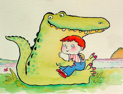 Fine Art Print of Crocodile Hug, or Best Friends by Maylee Christie