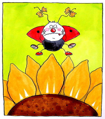 Ladybird (w/c &amp; ink on paper) by Maylee Christie - print
