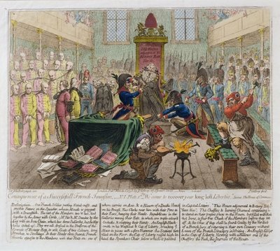 Fine Art Print of Consequences of a Successful French Invasion, or We come to recover your long lost Liberties, 1798 by James Gillray