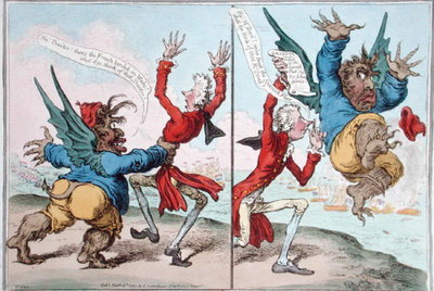 Fine Art Print of The Tables Turn'd, published by Hannah Humphrey in 1797 by James Gillray