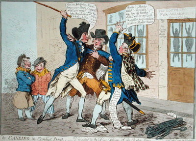 Fine Art Print of The Caneing in Conduit Street, published by Hannah Humphrey in 1796 by James Gillray