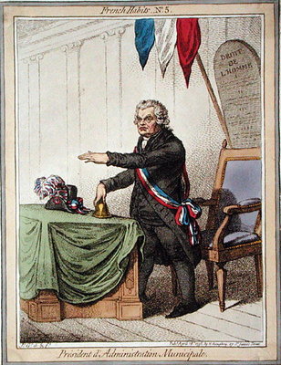 Fine Art Print of President d'Administration Municipale, plate 5 from 'French Habits' published by Hannah Humphrey in 1798 by James Gillray
