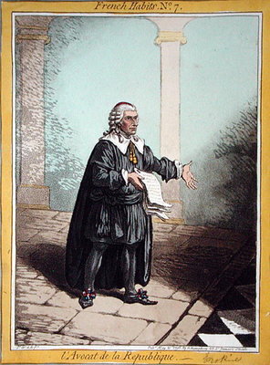 Fine Art Print of L'Avocat de la Republique, plate 7 from 'French Habits' published by Hannah Humphrey in 1798 by James Gillray