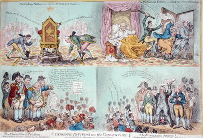 Fine Art Print of Patriotic Petitions on the Convention, published by Hannah Humphrey by James Gillray