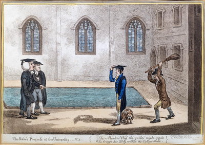Fine Art Print of Plate 3 from 'The Rake's Progress at University', published by Hannah Humphrey in 1806 by James Gillray