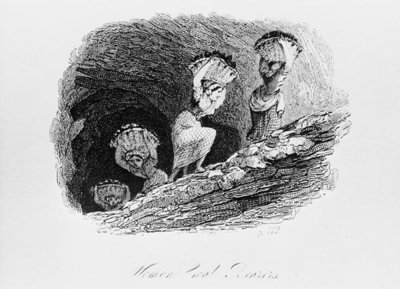 Fine Art Print of Woman Coal Bearers, East Lothian Coal Mine by English School