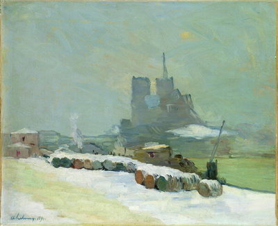 Fine Art Print of View of Notre Dame, 1894 by Albert-Charles Lebourg