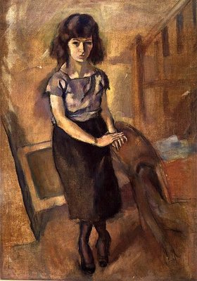Fine Art Print of Standing Young Woman, c.1920 by Jules Pascin