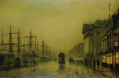 Fine Art Print of Liverpool Docks Customs House and Salthouse Docks, Liverpool by John Atkinson Grimshaw