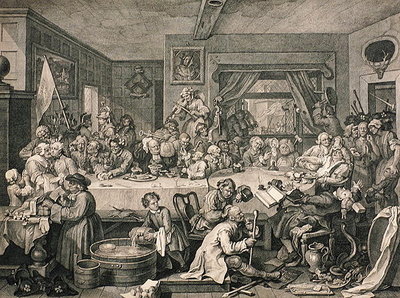 Fine Art Print of An Election Entertainment, from 'The Works of William Hogarth', published 1833 by William Hogarth