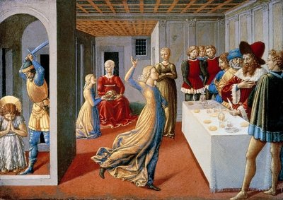 Fine Art Print of The Feast of Herod and the Beheading of Saint John the Baptist, 1461-62 by Benozzo di Lese di Sandro Gozzoli