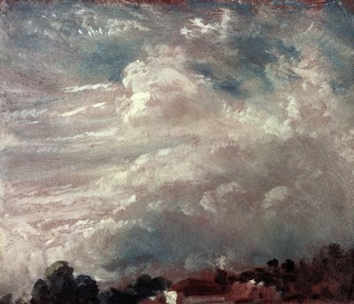 Fine Art Print of Cloud study, horizon of trees by John Constable