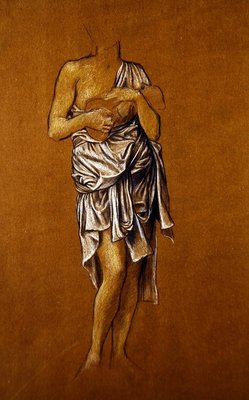 Fine Art Print of Left-hand female Supplicant on a Jetty/ St Christin by Evelyn De Morgan