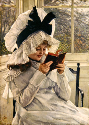 Fine Art Print of Reading a Book, 1872-73 by James Jacques Joseph Tissot