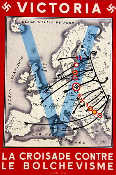 Fine Art Print of 'The Crusade against Bolshevism', Nazi anti-Soviet poster, c.1942 by German School