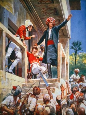 Fine Art Print of The Afghans kill Sir Alexander Burnes in Kabul, November 1841 by Richard Caton Woodville
