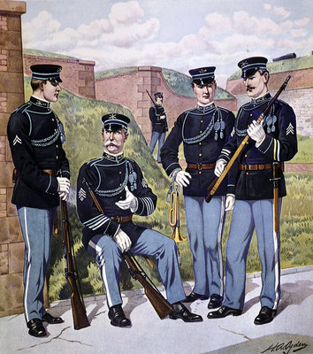 Fine Art Print of U.S. infantry full dress 1902-07 armed with U.S. magazine rifle model 1903 by Henry Alexander Ogden