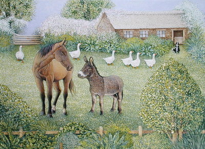 Companions (oil on canvas) by Pat Scott - print
