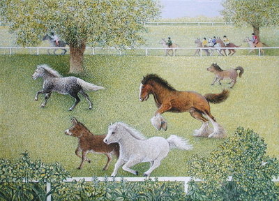 On the Gallop (oil on canvas) by Pat Scott - print