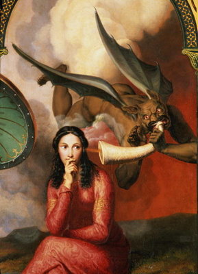 Fine Art Print of Good and Evil: the Devil Tempting a Young Woman, 1832 by Andre Jacques Victor Orsel