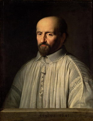 Fine Art Print of Portrait of the Abbot of Saint Cyran, c.1643 by Philippe de Champaigne
