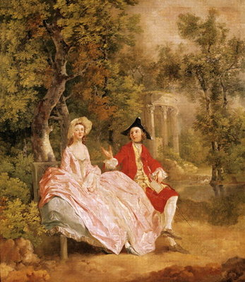 Fine Art Print of Conversation in a Park, portrait of the artist and his wife, Margaret Burr by Thomas Gainsborough