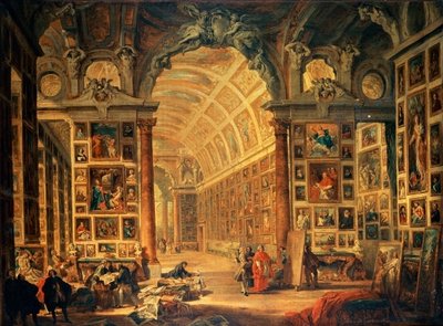 Fine Art Print of Interior View of The Colonna Gallery, Rome by Giovanni Paolo Pannini or Panini